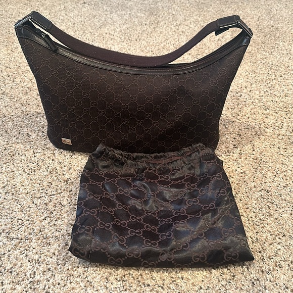 Gucci Handbags - GUCCI GG MONOGRAMED brown canvas shoulder bag. Comes  with dust bag